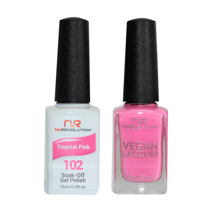 NuRevolution Gel Polish + Nail Lacquer, 102, Tropical Pink OK0425VD