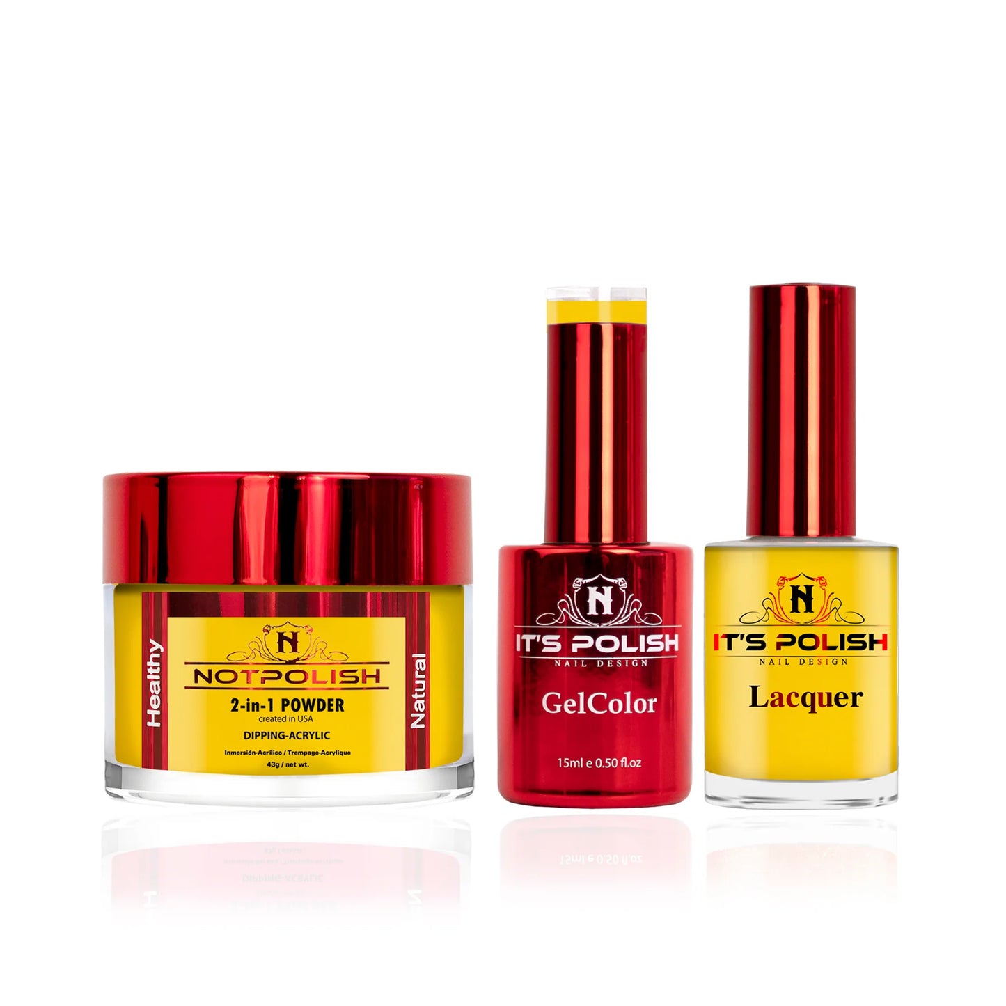 NotPolish 3in1 Acrylic/Dipping Powder + Gel Polish + Nail Lacquer, OM Collection, 104, YELLOW MAMBA