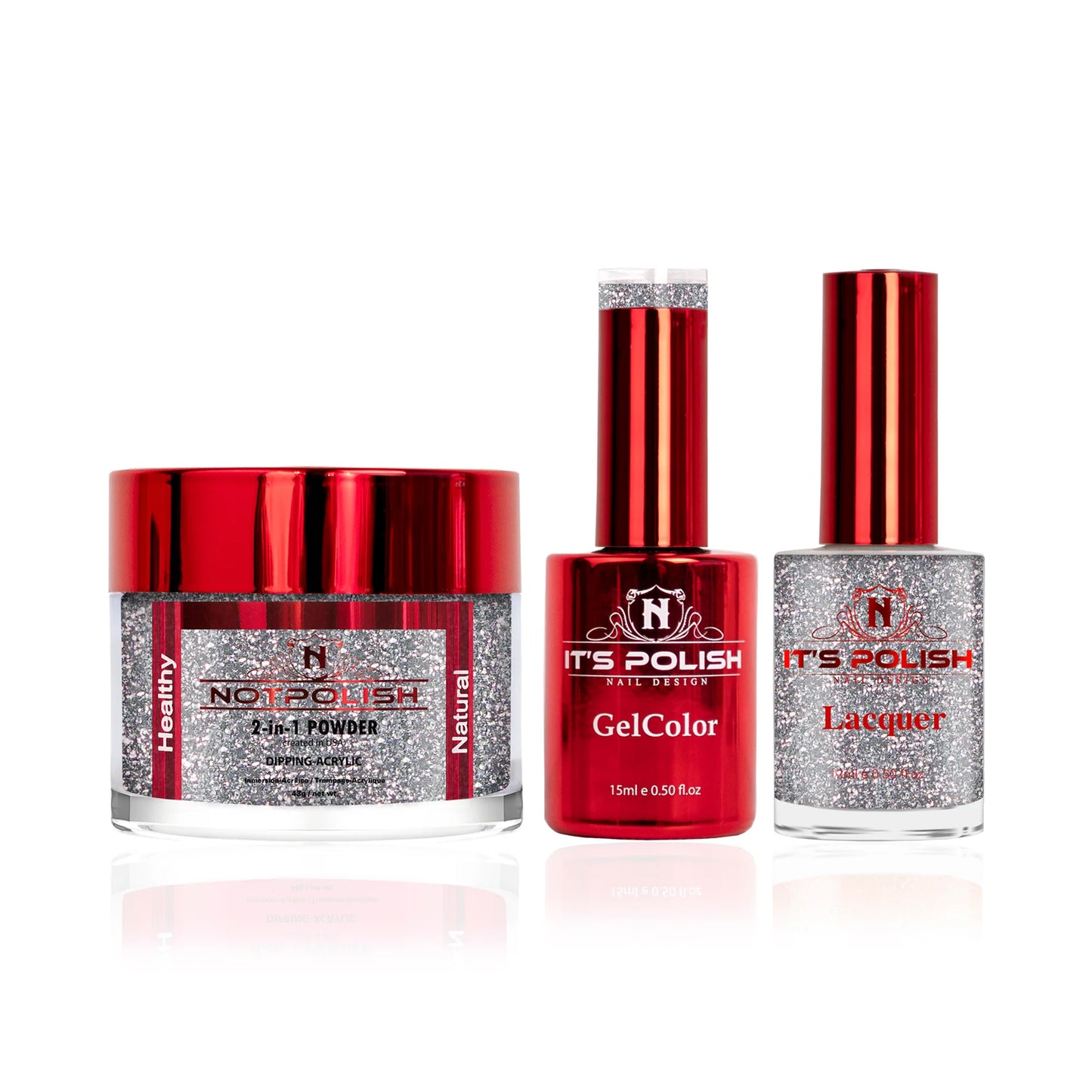 NotPolish 3in1 Acrylic/Dipping Powder + Gel Polish + Nail Lacquer, OM Collection, 027, Silver Star