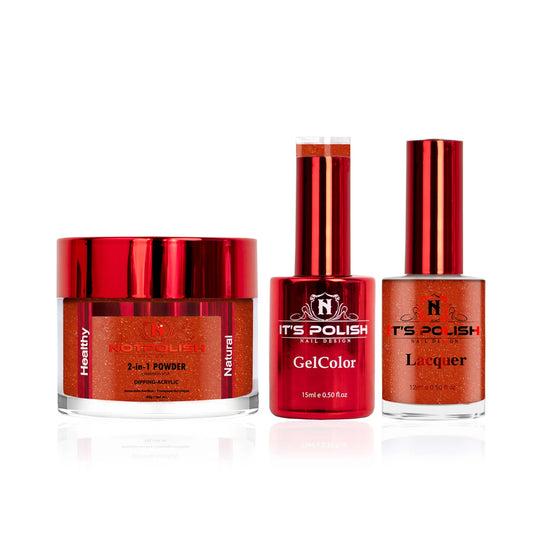 NotPolish 3in1 Acrylic/Dipping Powder + Gel Polish + Nail Lacquer, OG Collection, 164, Dark Orange