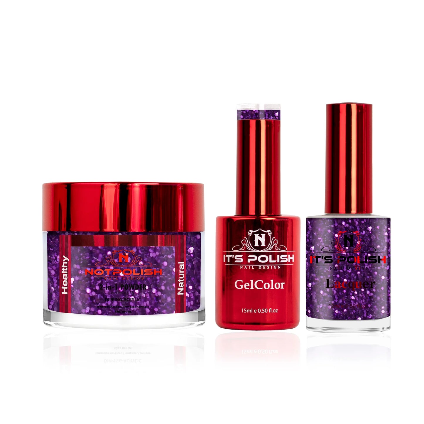 NotPolish 3in1 Acrylic/Dipping Powder + Gel Polish + Nail Lacquer, OG Collection, 178, Purple Kisses