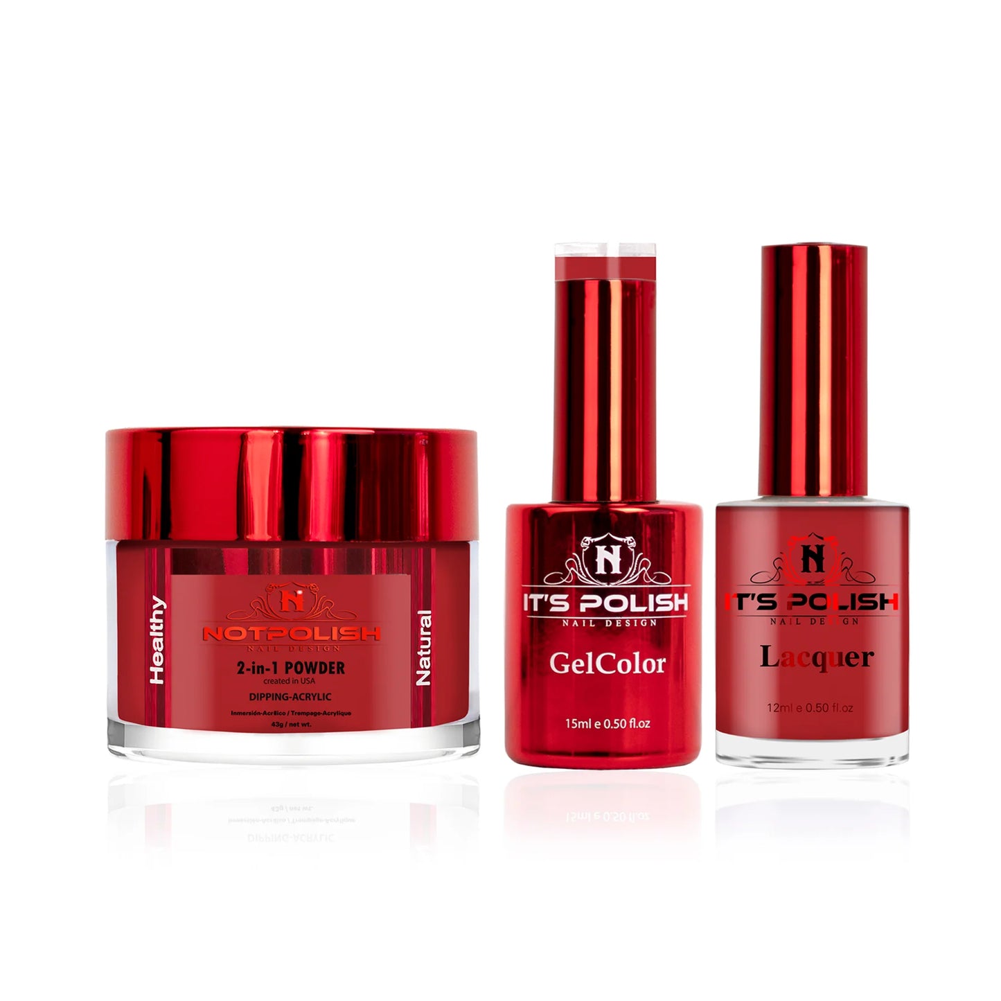 NotPolish 3in1 Acrylic/Dipping Powder + Gel Polish + Nail Lacquer, OG Collection, 181, Red Crush