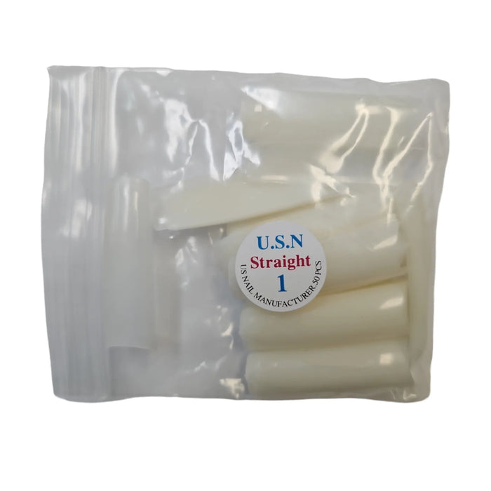 USN Long Straight Natural Nail Tip (LT), BIG Bag (Pk: 50 pcs / Small Bag, 100 Small Bags / Big Bag) - 000