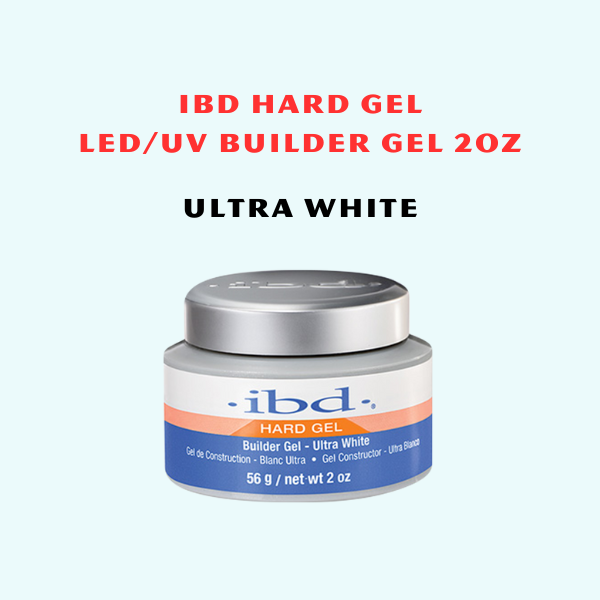 IBD Hard Gel LED/UV, Builder Gel, ULTRA WHITE, 2oz (Pk: 72 pcs/case)