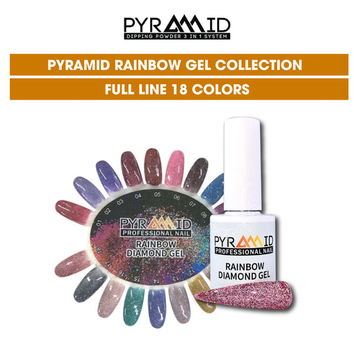 Pyramid Rainbow Diamond Gel Collection, 0.5oz. FULL LINE 18 colors (From 01 To 18)