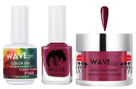 Wave Gel 4in1 Acrylic/Dipping Powder + Gel Polish + Nail Lacquer, SIMPLICITY Collection, 166, Funny Thing