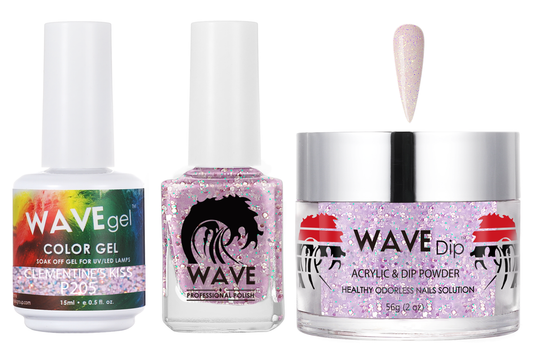 Wave Gel 4in1 Acrylic/Dipping Powder + Gel Polish + Nail Lacquer, SIMPLICITY Collection, 205, Clementine's Kiss