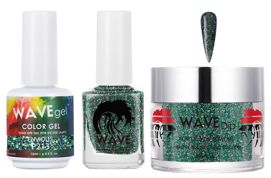 Wave Gel 4in1 Acrylic/Dipping Powder + Gel Polish + Nail Lacquer, SIMPLICITY Collection, 213, Envious