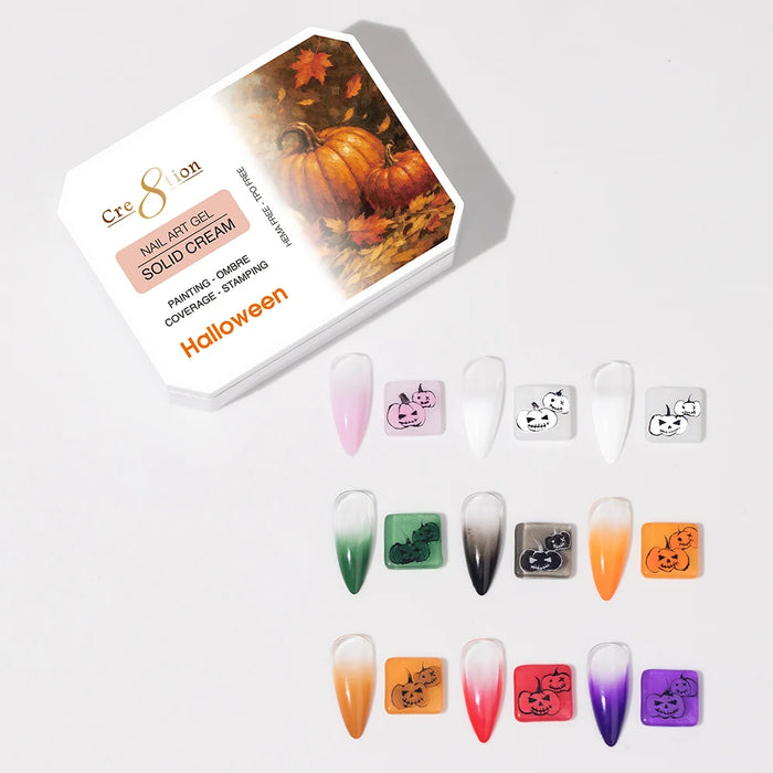 Cre8tion Nail Art Gel - Solid Cream Palette, HALLOWEEN