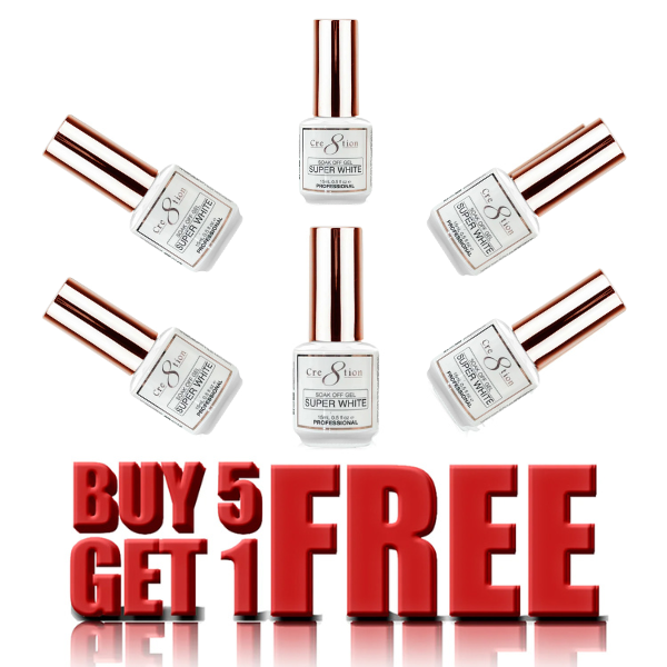Cre8tion Super White Gel, GOLD CAP, 0.5oz, B5F1