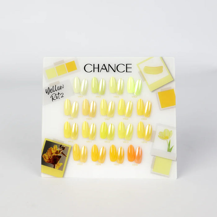 Chance Counter Display Color Chart (18 Colors) - YELLOW RITZ (YR) Collection