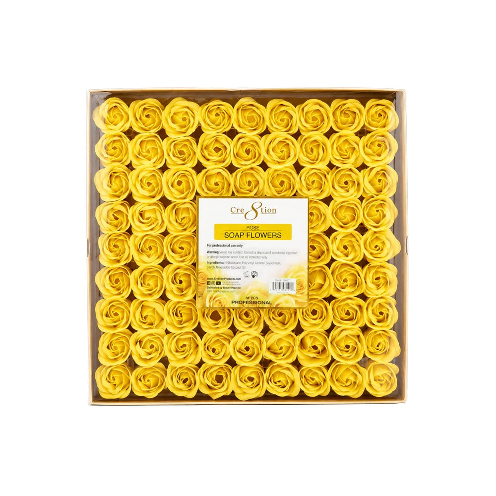 Cre8tion Soap Flowers - 11 Colors (Pk: 81 pcs/box, 20 box/case) - Yellow