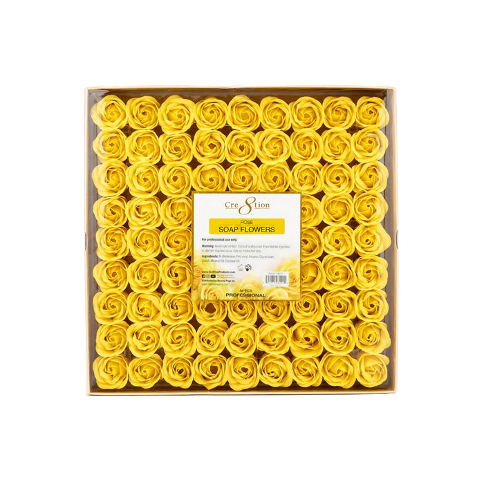 Cre8tion Soap Flowers - 11 Colors (Pk: 81 pcs/box, 20 box/case) - Yellow