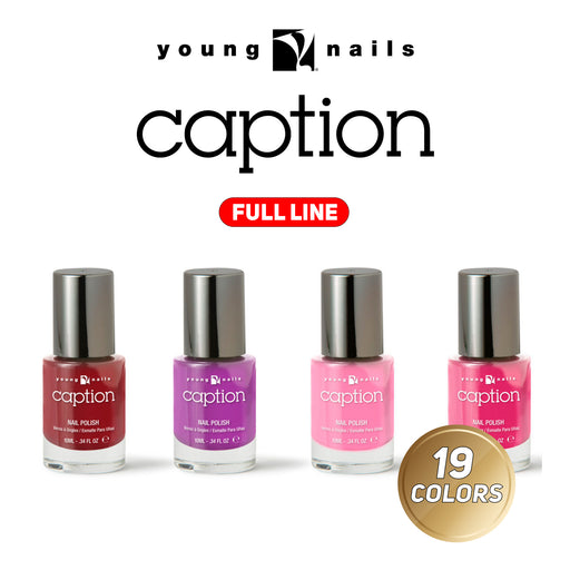 Young Nails Caption Nail Lacquer, Top Effects, Full line of 19 colors (From PO10T001 to PO10T019), 0.34oz