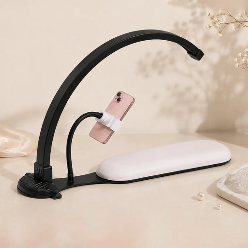 Cre8tion Nail Arch LED Light with Arm Rest & Phone Holder, Black