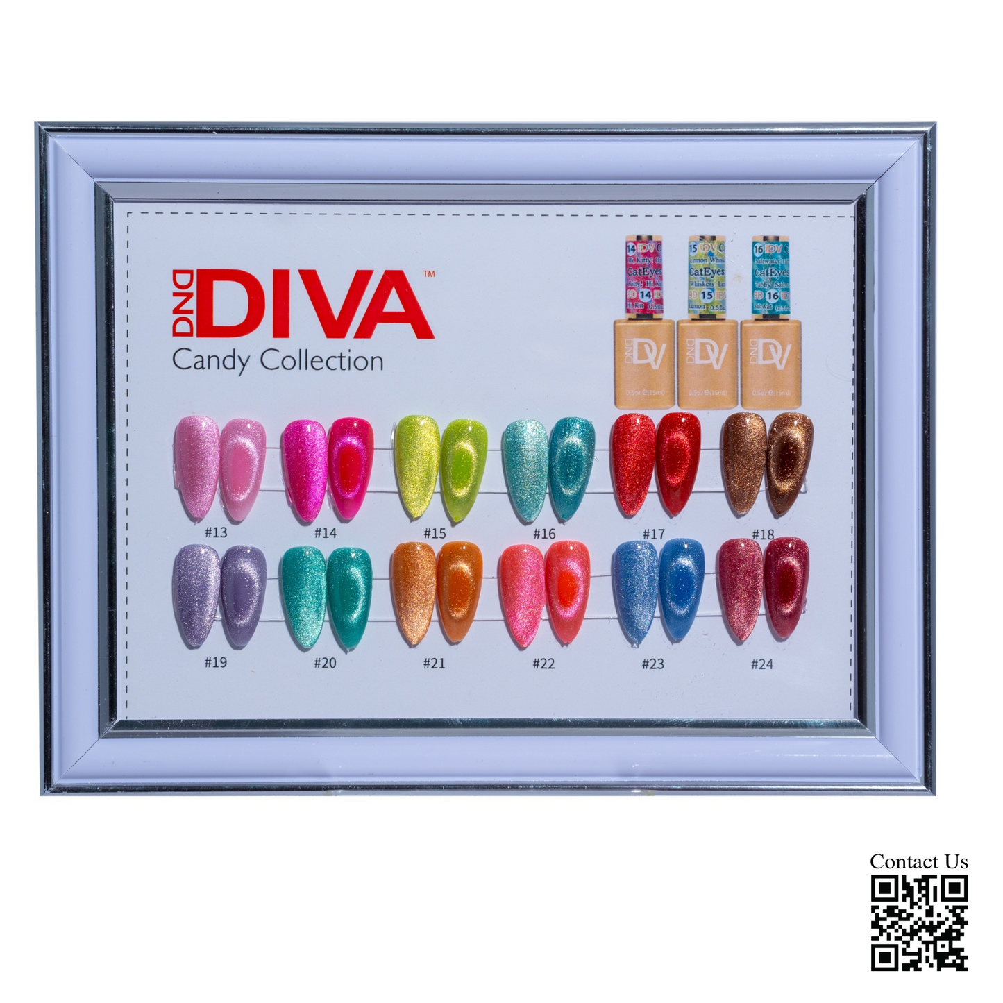 DND Diva 9D Cat Eye, Candy Sample Tip