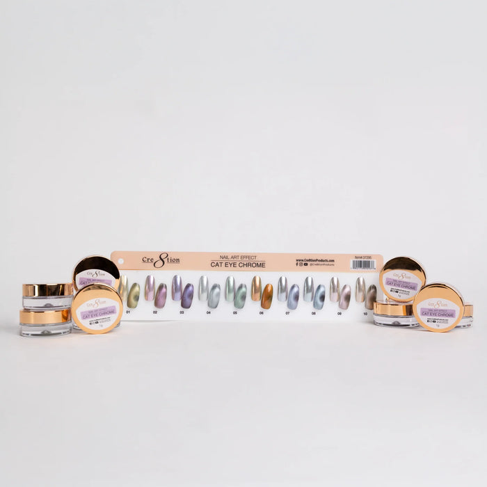 Cre8tion Cat Eye CHROME (10 colors) Collection, Sample Tips