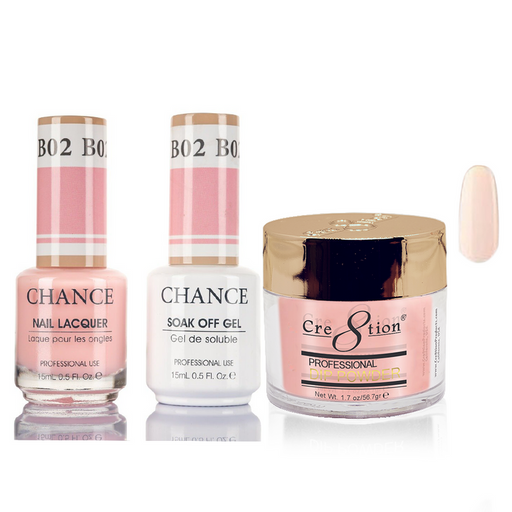 Chance 3in1 Dipping Powder + Gel Polish + Nail Lacquer, 002