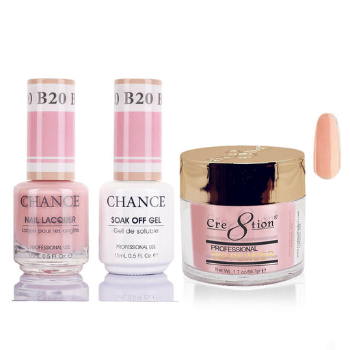 Chance 3in1 Dipping Powder + Gel Polish + Nail Lacquer, 020