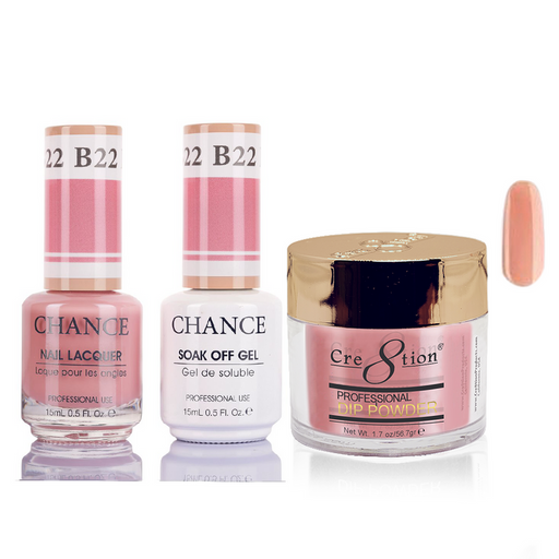 Chance 3in1 Dipping Powder + Gel Polish + Nail Lacquer, 022