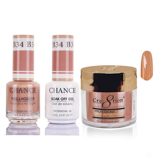 Chance 3in1 Dipping Powder + Gel Polish + Nail Lacquer, 034