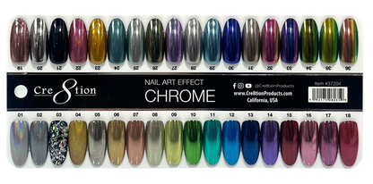 Cre8tion 1g Chrome Nail Art Effect, Sample tips 000