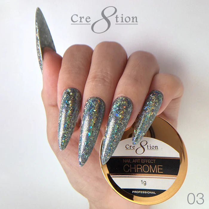 Cre8tion 1g Nail Art Effect - CHROME 03 (Galaxy Holo Effect)