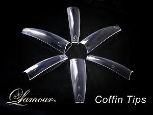 Lamour Ivy Clear, Coffin Tips, Haft Moon, 18952 (PK: 100 pcs/bag)