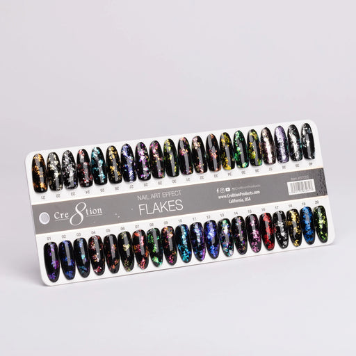 Cre8tion Nail Art Chameleon Flakes Collection, Sample Tips