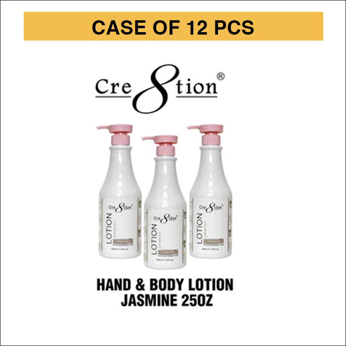 Cre8tion Hand & Body Lotion Jasmine, 750ml (25oz), CASE (Pk: 12 pcs/case) - SKU 19469-CASE