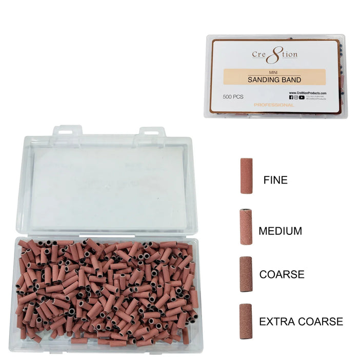 Cre8tion Mini Pink Sanding Band, COARSE (Pk: 500 pcs/box, 500 boxes/case)