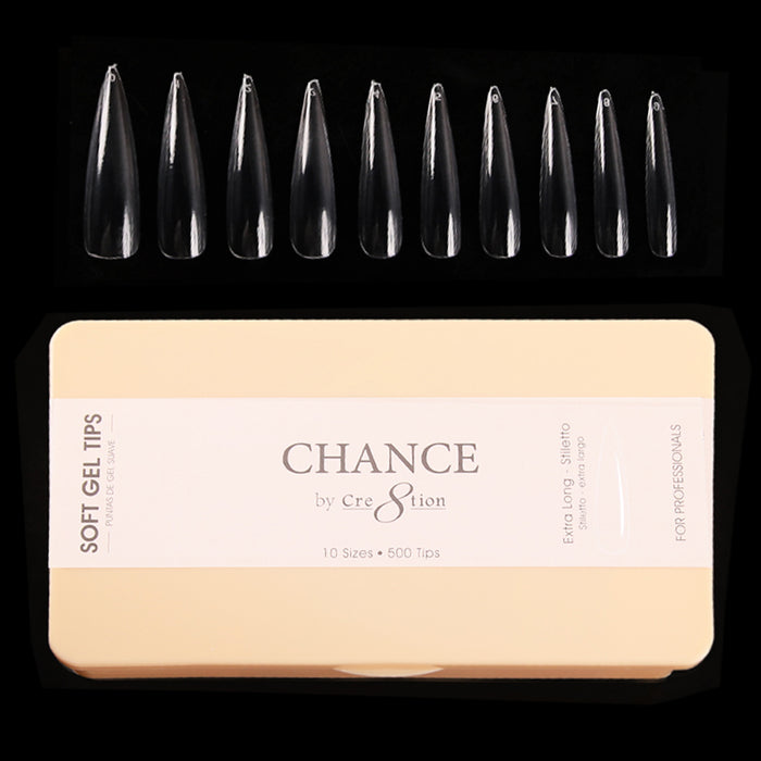 Chance Soft Tips - EXTRA LONG STILETTO, BOX (Pk: 500 pcs/box)