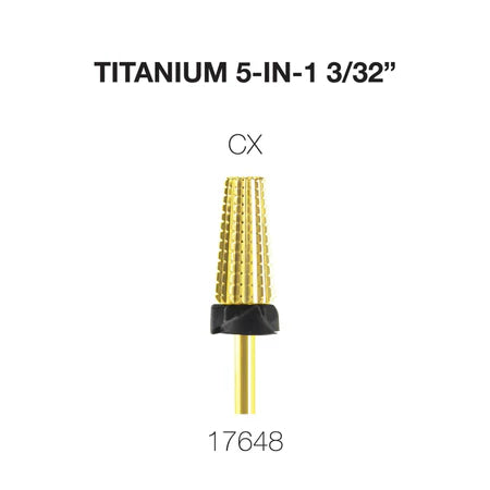 Cre8tion Titanium 5 in 1 Nail Filing Bit, CX 3/32