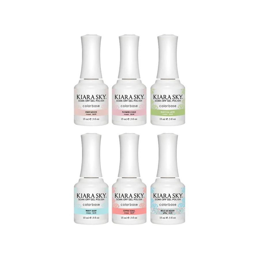 Kiara Sky Gel Polish, Wild & Free Collection, Full Line Of 6 Colors (From G633 To G638), 0.5oz