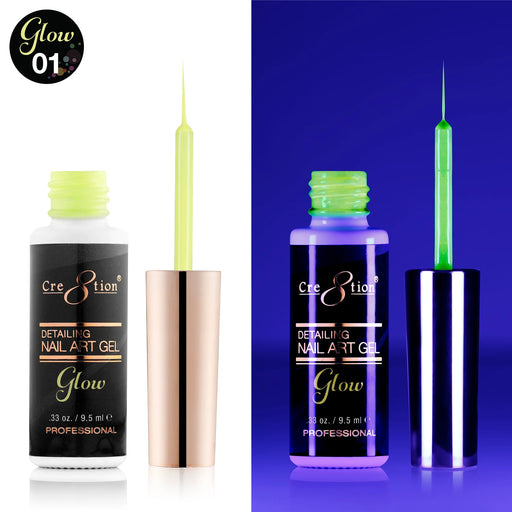 Cre8tion 0.25oz GLOW IN THE DARK DETAILING Gel Collection - 001