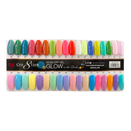 Cre8tion Glow In The Dark Gel Collection, Sample Tips