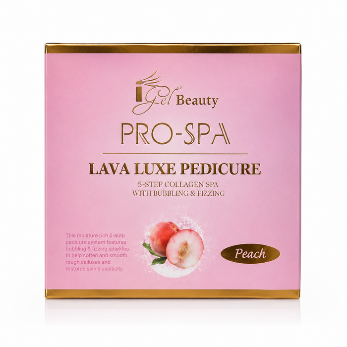 iGel Lava Luxe Pedicure Kit 5 Steps, CASE, PEACH (Pk: 40 Kits/Case)