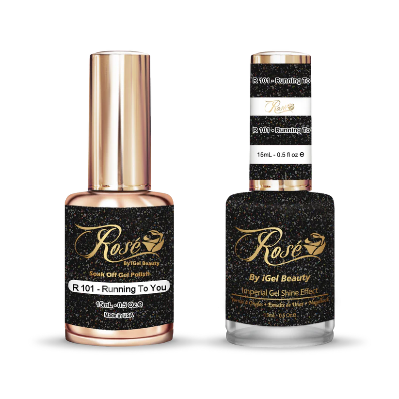 iGel 0.5oz, ROSE Collection, Gel Polish + Nail Lacquer, #101, Running To You