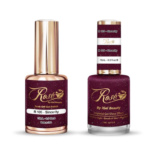 iGel 0.5oz, ROSE Collection, Gel Polish + Nail Lacquer, #105, Sincerity