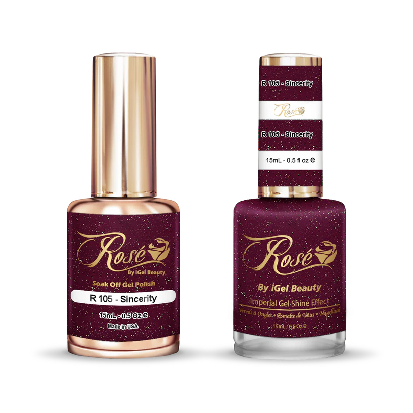iGel 0.5oz, ROSE Collection, Gel Polish + Nail Lacquer, #105, Sincerity