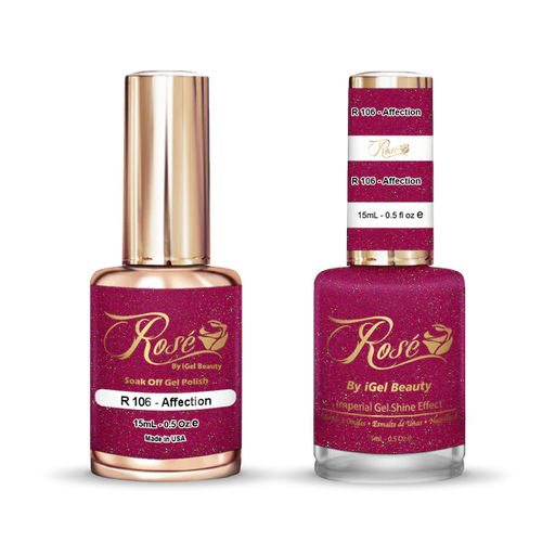 iGel 0.5oz, ROSE Collection, Gel Polish + Nail Lacquer, #106, Affection