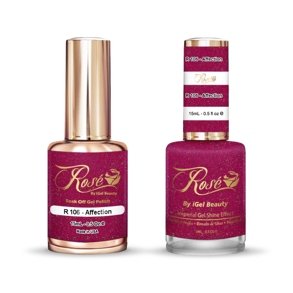 iGel 0.5oz, ROSE Collection, Gel Polish + Nail Lacquer, #106, Affection