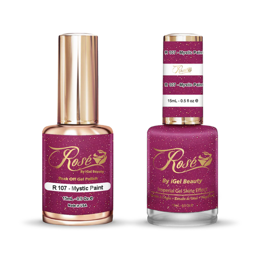 iGel 0.5oz, ROSE Collection, Gel Polish + Nail Lacquer, #107, Mystic Paint