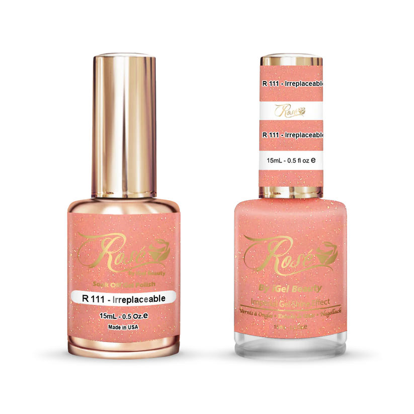 iGel 0.5oz, ROSE Collection, Gel Polish + Nail Lacquer, #111, Irreplaceable