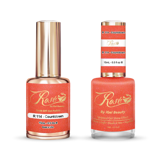 iGel 0.5oz, ROSE Collection, Gel Polish + Nail Lacquer, #114, Countdown