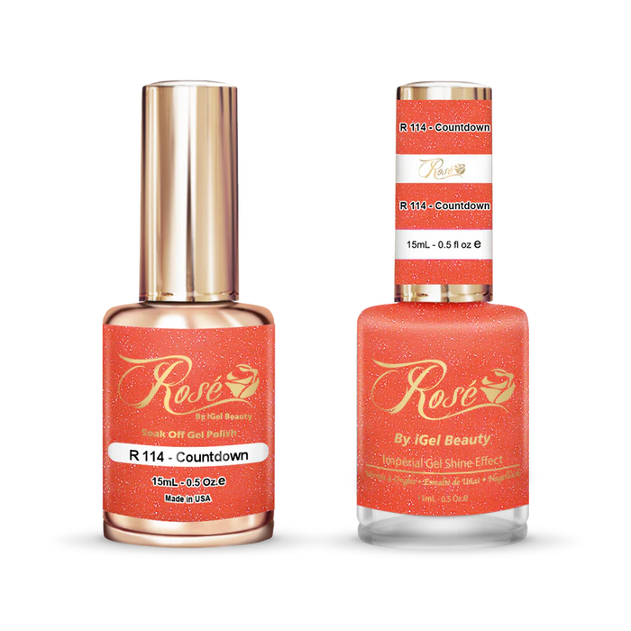 iGel 0.5oz, ROSE Collection, Gel Polish + Nail Lacquer, #114, Countdown