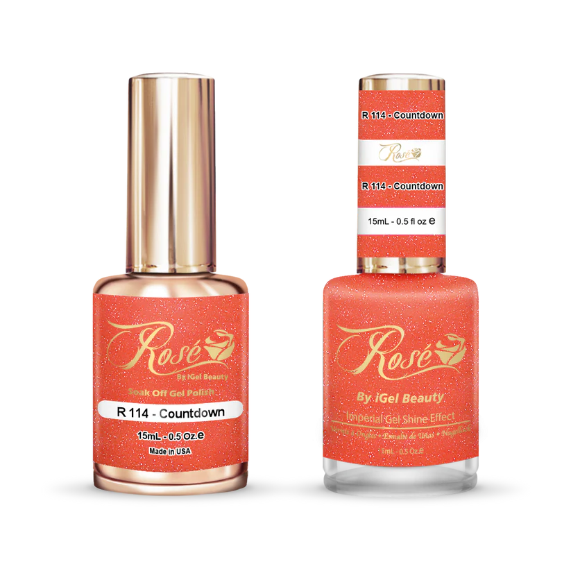 iGel 0.5oz, ROSE Collection, Gel Polish + Nail Lacquer, #114, Countdown