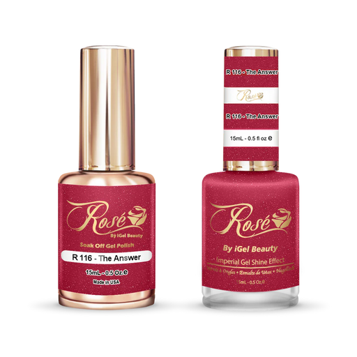 iGel 0.5oz, ROSE Collection, Gel Polish + Nail Lacquer, #116, The Answer