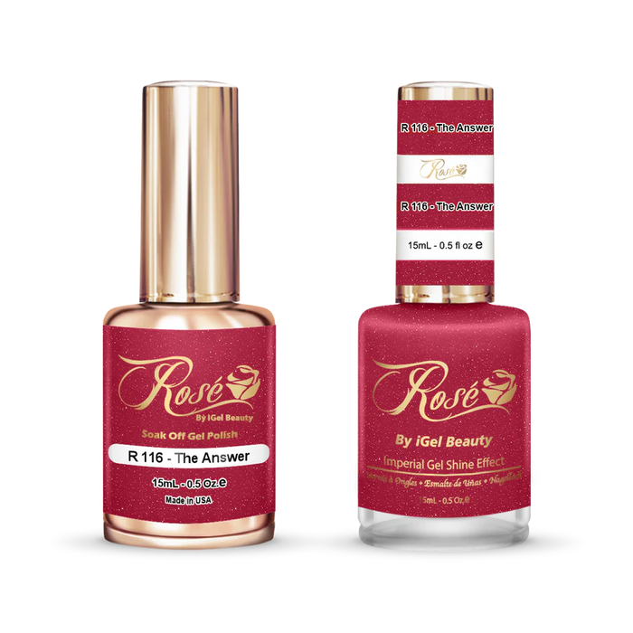iGel 0.5oz, ROSE Collection, Gel Polish + Nail Lacquer, #116, The Answer