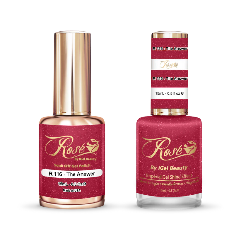iGel 0.5oz, ROSE Collection, Gel Polish + Nail Lacquer, #116, The Answer